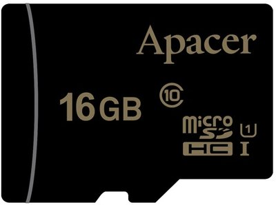 Карта памяти Apacer microSDHC 16GB Class 10 UHS-I (AP16GMCSH10U1-RA)