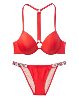 Роздільний купальник Victoria's Secret з push up та стрічкою зі стразів на спині Shine Strap пушап бікіні 34B/S