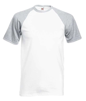 Футболка мужская Fruit of the Loom Valueweight baseball XXL Белый с серебристым (0610260WF2XL)