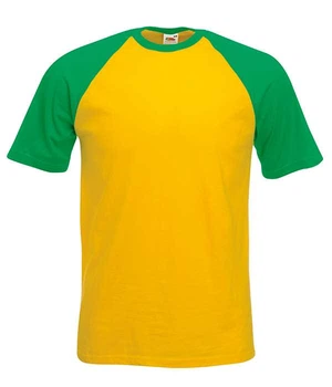 Футболка мужская Fruit of the Loom Valueweight baseball L Желтый с мятным (0610260AML)