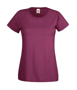 Футболка Fruit of the loom Sofspun Lady-Fit S Бордовый (61-414-0)