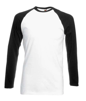 Футболка з довгим рукавом Fruit of the Loom Long sleeve baseball 3XL TH Білий / Чорний (0610280TH3XL)