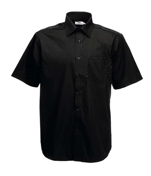 Рубашка мужская Fruit of the Loom Poplin shirt short sleeve M Черный (065116036M)