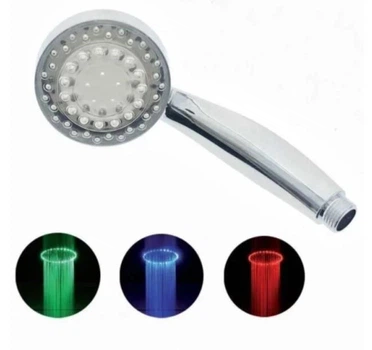 Насадка для душа душевая лейка с разноцветными тремя режимами LED подсветкой LED SHOWER