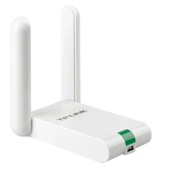 WiFi адаптер TP-Link, 300 Мбит/с, USB, двойные антенны, поддержка WPA/WPA2, белый