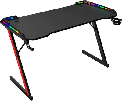 Ігровий стіл XTRIKE ME DK-05 Gaming Desk RGB підсвітка 110x60x74 МДФ Black