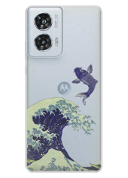 Прозорий силіконовий чохол iSwag для Motorola Edge 50 Fusion - Велика хвиля в Канагаві (ISMEG50F75)