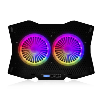 Подставка для ноутбука Modecom SILENT FAN MC-CF18 USB LCD RGB Black (PL-MC-CF-18-RGB)