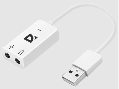 Звуковая карта USB Defender 63002 Audio USB – 2х3.5 мм jack White