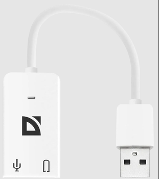 Звуковая карта USB Defender 63002 Audio USB – 2х3.5 мм jack White