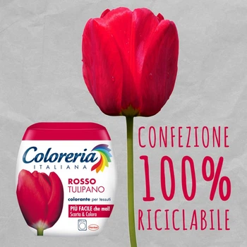 Краска для одежды и текстиля COLORERIA ITALIANA Rosso tulipano красная 350г