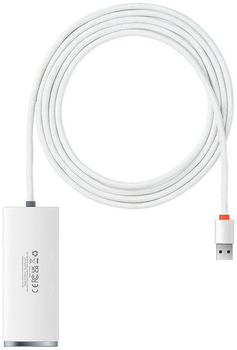Хаб USB 4в1 Baseus Lite Series 4 x USB 3.0 2 m White (WKQX030202)