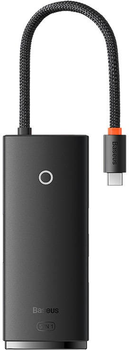 Хаб USB-C 5в1 Baseus HDMI + USB 3.0 x 3 + PD Black (WKQX080201)