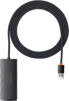 Хаб USB 4в1 Baseus Lite Series 4 x USB 3.0 2 m Black (WKQX030201)