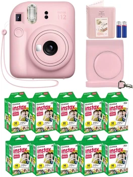 Набор Fujifilm INSTAX Mini 12 Blossom Pink розовая фотокамера мгновенной печати / картриджи 100 фото / чехол / альбом 64 фото Розовый