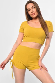 Костюм жіночий гірчичного кольору Fashion розмір 40-42 (181514)