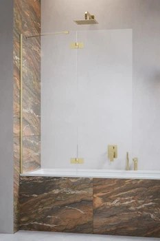 Скляна шторка для ванни RADAWAY Essenza Brushed Gold PND II 110 ліва 110002110-99-01L