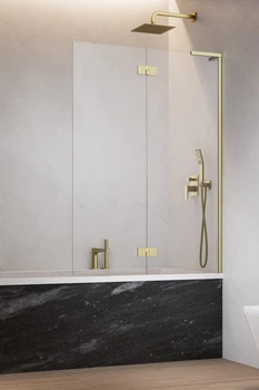 Стеклянная шторка для ванны RADAWAY Essenza 8 SL Brushed Gold PND II 140 правая 10500140-99-01R