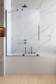 Стеклянная шторка для ванны RADAWAY Furo Brushed GunMetal PND II 160 левая 10109838-92-01L+10112794-01-01