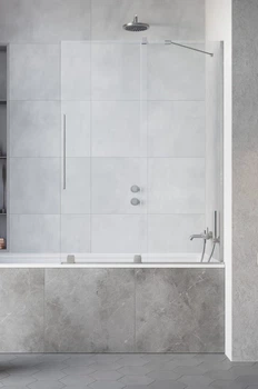 Стеклянная шторка для ванны RADAWAY Furo Brushed Nickel PND II 100 правая 10109538-91-01R+10112494-01-01