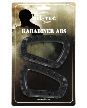 Набір 2 карабіни тактичні Mil-Tec® Чорні KARABINER ABS (2 ST./BLISTER) SCHWARZ (15921002)