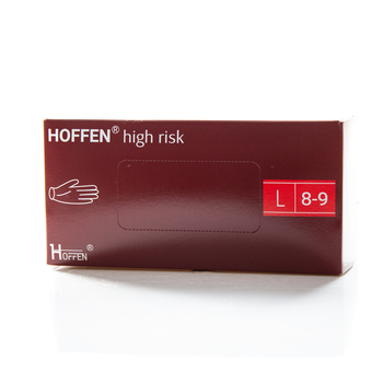 Рукавички High Risk Hoffen латексні підвищеної міцності L 50 шт (25 пар)