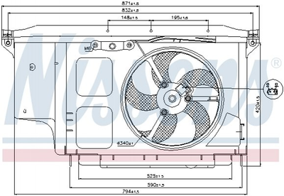 Вентилятор охолодження двигуна Nissens 85007 Peugeot 206, 308; Citroen Berlingo; Opel Grandland X 125479, 125383, 7104G7