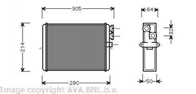 Радіатор пічки AVA COOLING VOA6110 Volvo S80, S60, V70, XC70, XC90 9171503