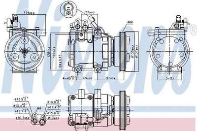 Компресор кондиціонера NISSENS 89274 Hyundai Getz 977011C250