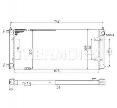 Радіатор охолодження двигуна THERMOTEC D7W028TT Seat Toledo 1L0121251, 1L0121253E