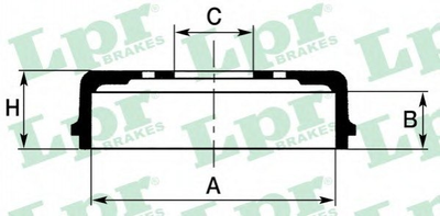 Тормозной барабан LPR 7D0695 Hyundai H-1 583294A200