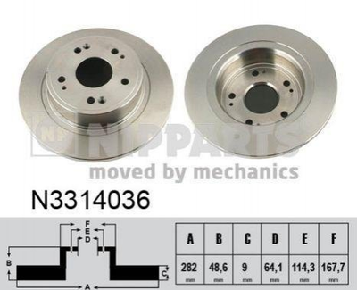 Гальмівні диски NIPPARTS N3314036 Honda Accord 42510TA0A00, 42510TA0A01, 42510SFY000