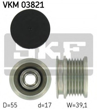 Шків генератора SKF VKM03821 Mercedes C-Class, Sprinter, Vito, E-Class, V-Class 6111550215, 6111500160