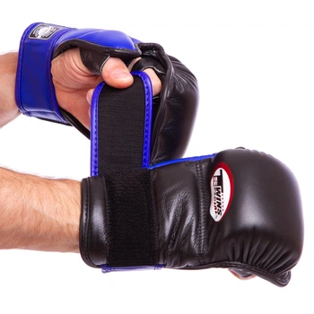 Рукавички для єдиноборств ММА TWINS GGL-1 XL Чорний-Синій