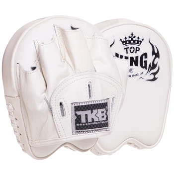 Лапа Изогнутая для бокса и единоборств 2 шт 16x15x5см кожа TOP KING Professional белый TKFMP