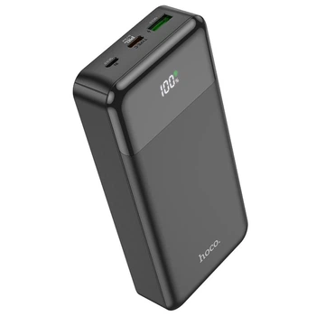 Павербанк Hoco 20000 mAh 20W Павербанк Hoco J102A Cool figure зі швидкою зарядкою PD/QC, Портативний зовнішній акумулятор, універсальні порти 1USB/1Type-C/MicroUSB, цифровий LED-дисплей Чорний