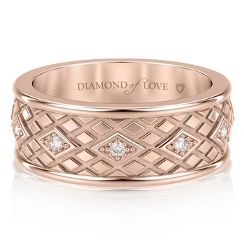 Обручку DIAMOND of LOVE "Благословення небес: Сяйво душі" жіноче в рожевому золоті, 17,5 р