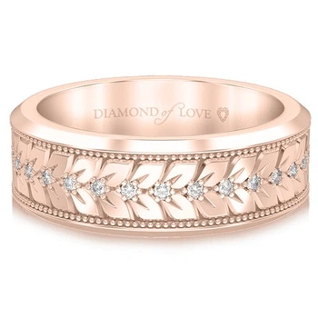 Обручку DIAMOND of LOVE "Благословення небес: Мелодія серця" жіноче в рожевому золоті, 16,5 р