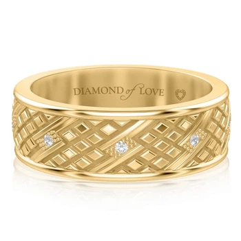 Обручку DIAMOND of LOVE "Благословення небес: Сяйво душі" чоловіче в жовтому золоті, 21р