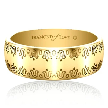 Обручку DIAMOND of LOVE "Рушник: Лілія" чоловіче в жовтому золоті, 21р