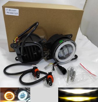 Дополнительные противотуманные LED фары ПТФ на Nissan Micra 3,5" 45+45W W/Y обід/повор 03- комплект Ниссан Микра M2065195