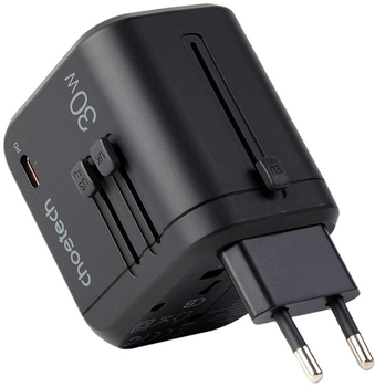 Мережевий зарядний пристрій Choetech 3 x USB-A 1 x USB-C 30 W US/EU/UK/AU Black (6932112102010)