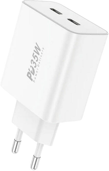 Мережевий зарядний пристрій Foneng PD 35W 2 x USB-C White (6970462519546)