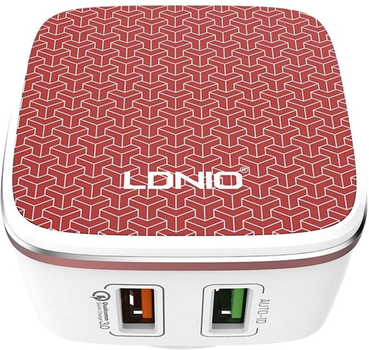 Мережевий зарядний пристрій Ldnio 2 x USB + кабель USB-C (A2405Q Type-C)