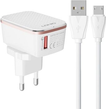 Мережевий зарядний пристрій Ldnio 18 W + кабель Micro USB (A1204Q Micro)