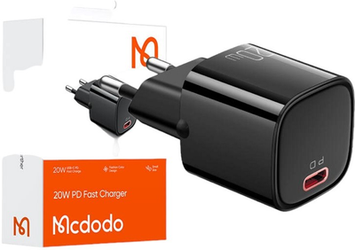 Мережевий зарядний пристрій McDodo 20 W Black (CH-4021)