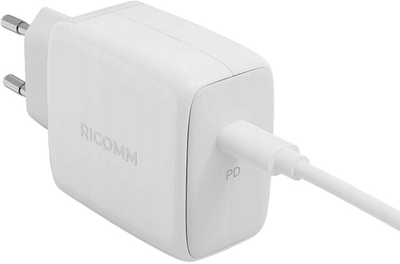Мережевий зарядний пристрій Ricomm USB-C 45 W + кабель USB-C 2.1 м (RC451 EU)
