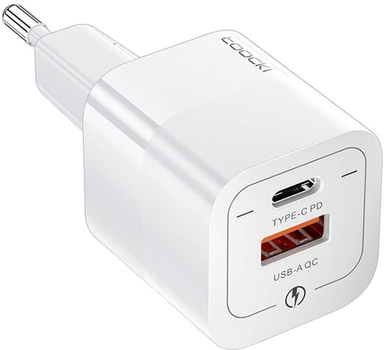 Ładowarka sieciowa Toocki USB + USB-C 33 W Czarna (TCTAC-XFKB01 white)