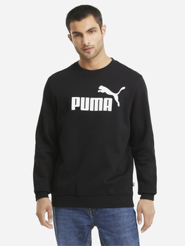 Bluza bez kaptura polarowa męska Puma Ess Big Logo Crew Fl 58667801 2XL Czarna (4063697319745)