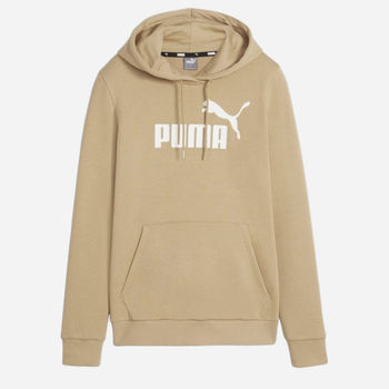 Bluza z kapturem damska Puma Ess Logo Hoodie Tr (S) 58679783 XS Beżowa (4099685876389)